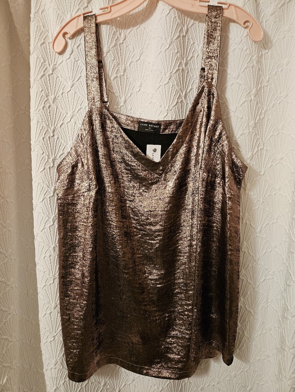 Lane Bryant Bronze Metallic Cowl Neck Camisole